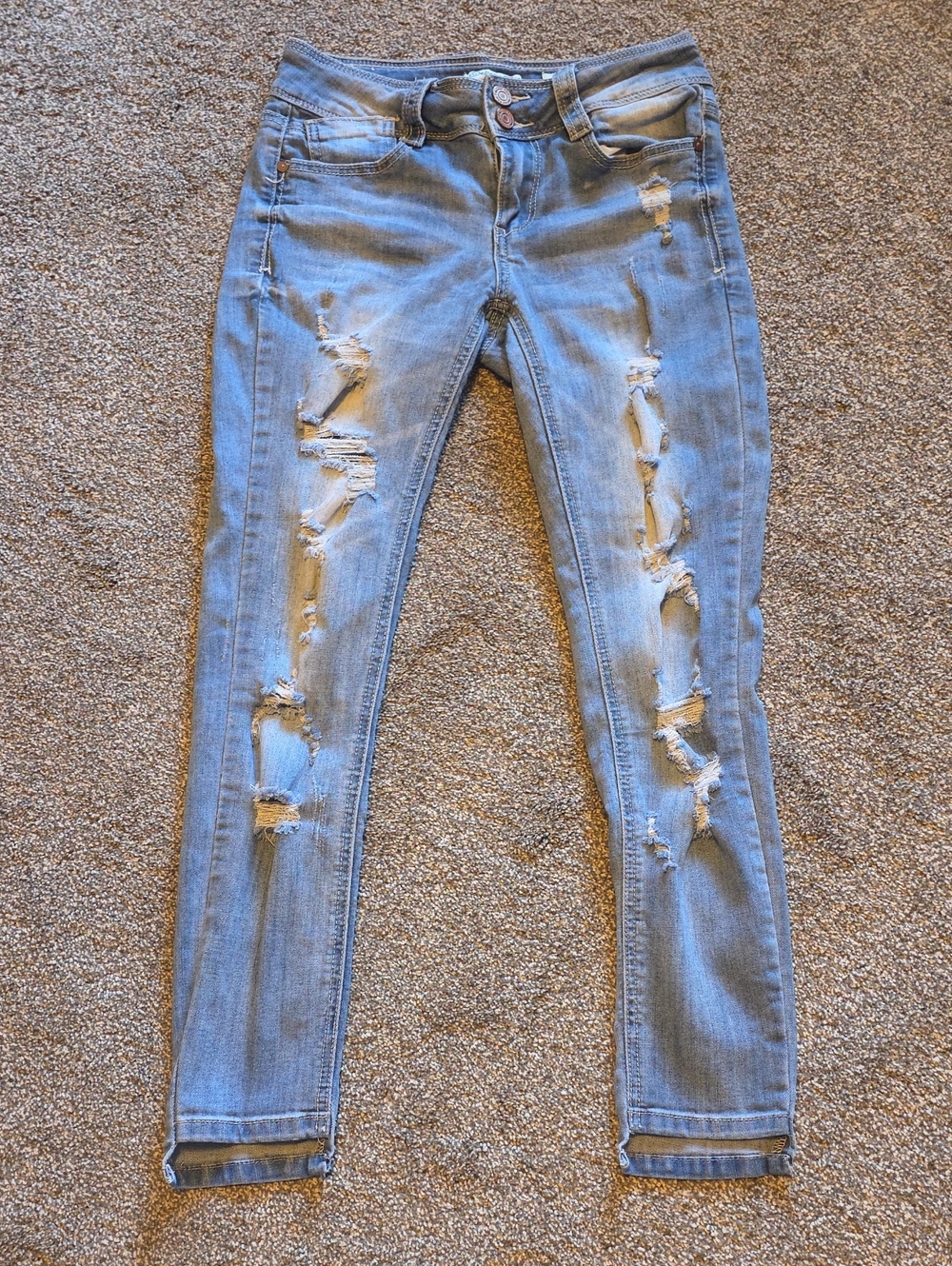Indigo Rein Light Wash Ripped Skinny Jeans